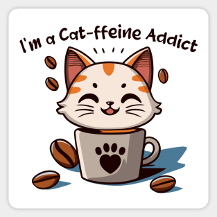 I'm a Cat-ffeine Addict Sticker